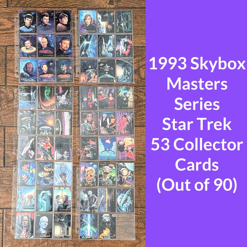 1993 Skybox Star Trek Masters Series 53 Collector Cards (Out of 90)